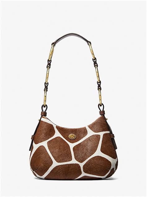 michael kors giraffe purse|Mini Giraffe Print Calf Hair Hobo Shoulder Bag .